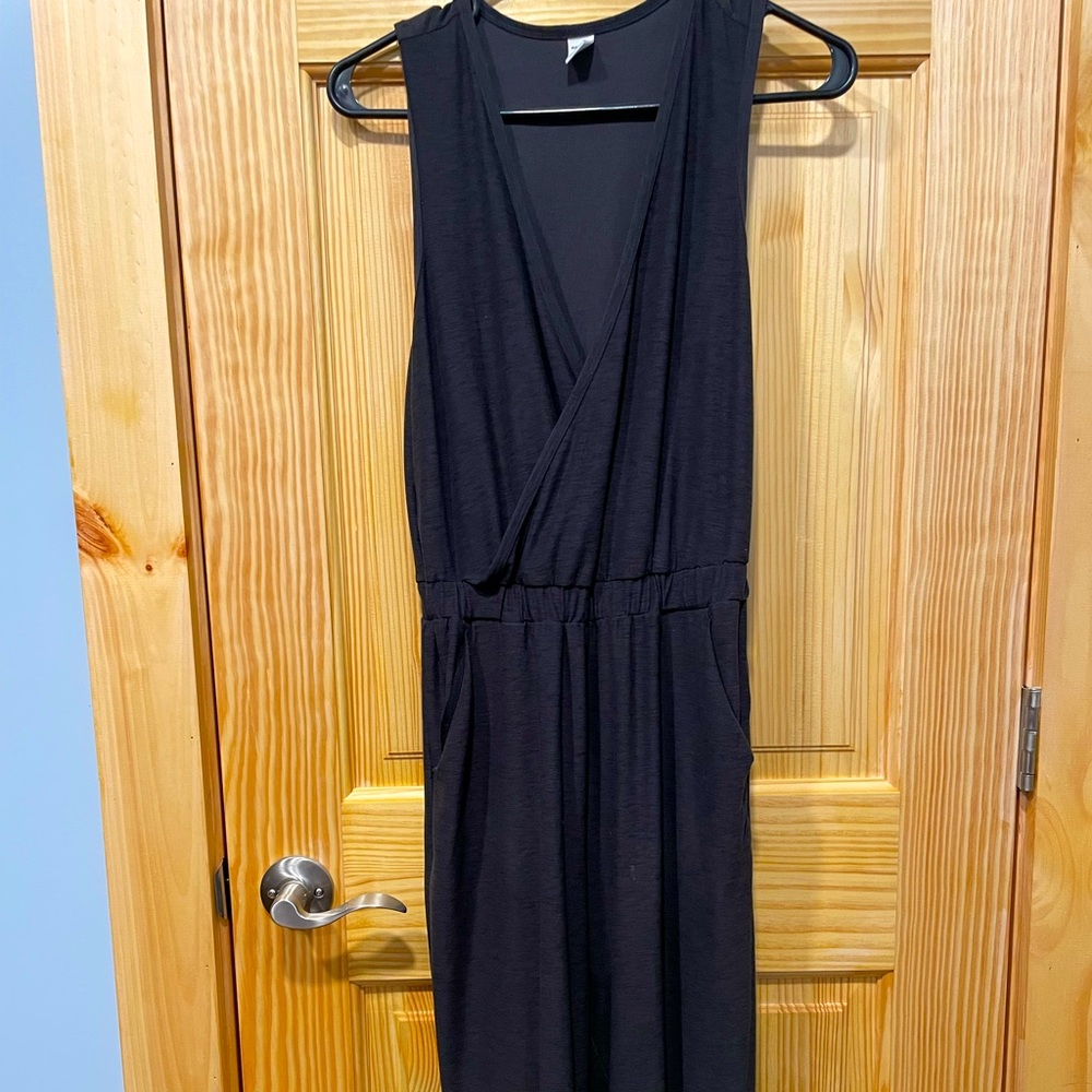 Black v neck jumpsuit